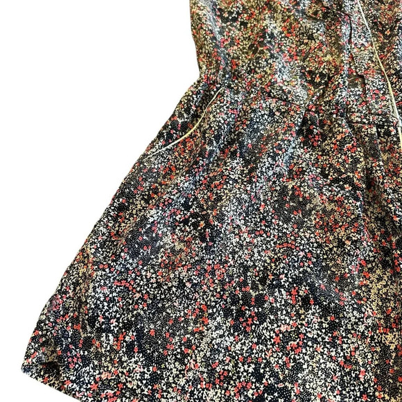 La Petite Francaise Floral Print Mini Dress Gold Trim Size 36 Small Women's - Picture 6 of 12